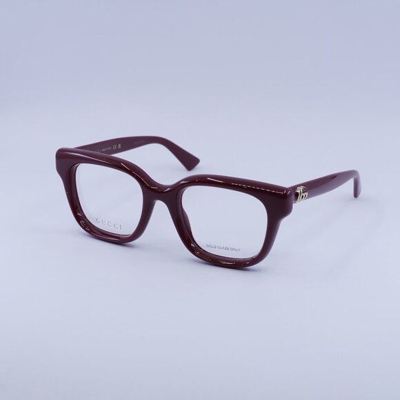 Gucci GG1831O 007 Eyeglasses Burgundy 51mm Square Frame - Picture 1 of 12